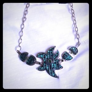 Handcreated and crafted silver statement necklace